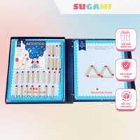 Đồ chơi giáo dục giải đố que diêm Matchsticks hộp giấy que diễm bằng gỗ có nam châm
