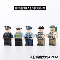 Đồ chơi giáo dục mới tương thích với mô hình cảnh sát thành phố, cảnh sát quân đội, cảnh sát giao thông, mô hình tên trộm, tù nhân, khối xây dựng