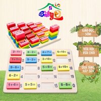 Đồ chơi giáo dục sớm, đồ chơi gỗ thông minh,đồ chơi xếp hình cho bé.Domino toán học giúp bé học toán