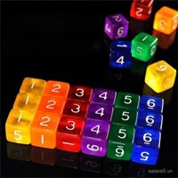 Đồ chơi giáo dục xúc xắc acrylic 6 mặt cho trẻ em, xúc xắc trong suốt