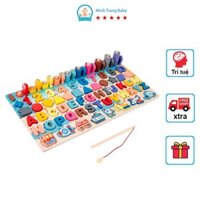 Đồ chơi gỗ bảng học đa năng 6 trong 1 cho bé thông minh - Đồ chơi giáo dục Montessori cho trẻ