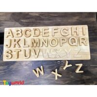 Đồ chơi gỗ - Bảng Xếp Chữ Cái Alphabet Bằng Gỗ, Đồ Chơi Xếp Gỗ Trí Tuệ, Đồ Chơi Học Tập -Chàng Trai Gỗ Hà Nội