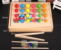 Đồ chơi gỗ bé tập gắp hạt - Giáo cụ montessori - Vận động tinh