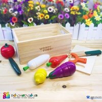 Đồ chơi gỗ Bộ cắt củ quả Woody Puddy