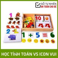 Đồ Chơi Gỗ Bộ Học Toán Vui Vẻ Học Tính Toán Trực Quan Sinh Động