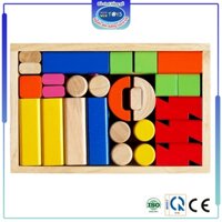 Đồ chơi gỗ Bộ xếp hình lâu đài | Winwintoys 66152 | Phát triển tư duy logic và màu sắc, hình học cơ bản