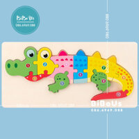 Đồ chơi gỗ ghép hình - Hình con cá sấu