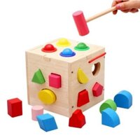Đồ chơi gỗ hộp đập bóng thả hình