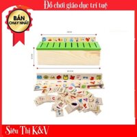 Đồ Chơi Gỗ Hộp Thả Hình Phân Loại Theo Chủ Đề Giúp Bé Phát Triển Tư Duy - Hộp Thẻ Giáo Cụ Montessori KV54