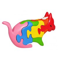 Đồ Chơi Gỗ Lắp Ráp Mô Hình Puzzle 3D Tottosi Hình Mèo 304004 (7 Mảnh Ghép)