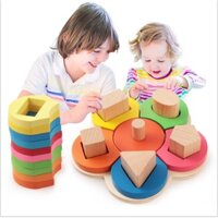 Đồ chơi gỗ - thả hình khối bông hoa
