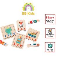 Đồ Chơi Gỗ Thanh Ghép Vần Tiếng Anh BB Kids giáo dục nhận biết con vật