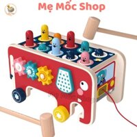 Đồ Chơi Gỗ Thông Minh Xe Kéo Đập Chuột Hình Con Voi Memocshop Bộ ĐậpCó Kèm Bánh Răng Xoay 3in1 Cho Bé Phát Triển Trí Tuệ