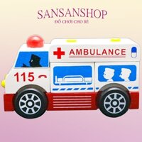 Đồ chơi gỗ Winwintoys - Lắp ráp xe cứu thương bằng gỗ cho bé
