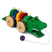 Đồ chơi gỗ xe kéo cá sấu cho bé