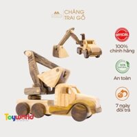 Đồ chơi gỗ - Xe Máy Xúc Đồ Chơi Gỗ Trẻ Em -Chàng Trai Gỗ Hà Nội