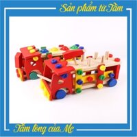 Đồ chơi Gỗ Xe Ô tô đập tháo ốc vít - Gỗ An Toàn