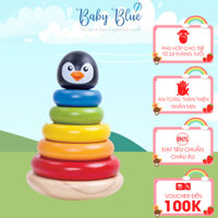 Đồ chơi gỗ xếp hình chú chim cánh cụt Babyblue cho bé từ 12 tháng tuổi, an toàn cao cấp - BB8