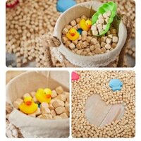 Đồ chơi hạt gỗ trơn làm xúc sắc, học chữ, đếm số cho bé: - Thingkids