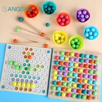 Đồ chơi hạt kẹp hạt BANGSHE Montessori, Đồ chơi ghép hình hạt đầy màu sắc Trò chơi hạt màu sắc, Huấn luyện trí nhớ hoạt hình bằng gỗ Phân loại màu sắc cha mẹ và con cái Phù hợp với quà tặng trẻ em bé gái