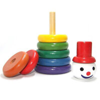 Đồ chơi hề tháp xếp chồng hình chú hề gỗ Việt Nam, đồ chơi tháp xếp chồng thông minh trí tuệ cho bé