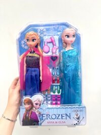 Đồ chơi- Hộp 2 búp bê Elsa Anna kèm phụ kiện (Kiện 92 bộ)