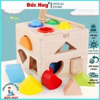 Đồ chơi hộp thả hình khối kết hợp trò chơi đập bóng bằng gỗ cao cấp cho bé - ĐỨC HUY STORE