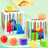 Đồ chơi hộp xúc giác đan dây nhận thức màu sắc hình dạng cho bé