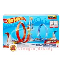 Đồ Chơi HOT WHEELS Đường Đua Vòng Lặp Tốc Độ Trên Cao - Hot Wheels Loop & Launch Plastic Ramp Toy Car Trick Racing