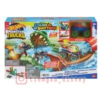 Đồ Chơi HOT WHEELS Xe tải QUÁI VẬT và đầm lầy - Hot Wheels Monster Trucks Swamp Chomp Playset