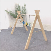 Đồ Chơi Kệ Chữ A Cho Trẻ Sơ Sinh Bằng Gỗ Kèm Bóng Vải Cho Bé Phát Triển Toàn Diện