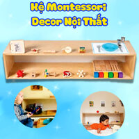 Đồ Chơi Kệ Sách Gỗ, Giá Đựng Đồ Vật Montessori Hình Chữ Nhật Kích Thước Cỡ Dài Bằng Gỗ Tự Nhiên An Toàn Cho Bé