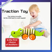 Đồ Chơi Kéo Cá Sấu Bằng Gỗ Cho Bé 1-2 - 3 Tuổi