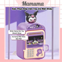 Đồ chơi két sắt mở khoá vân tay đựng tiền tiết kiệm sử dụng mật khẩu ống heo con lợn đất máy ATM cho bé có nhạc