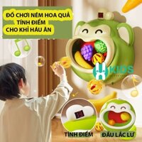Đồ chơi khỉ háu ăn trái cây bắn bóng tính điểm có nhạc cải thiện khả năng vận động, phối hợp tay mắt cho bé