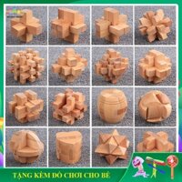 Đồ Chơi Khoá Khổng Minh Khoá Lỗ Ban Đồ Chơi Tháo Lắp Thông Minh Test IQ Bằng Gỗ Loại Lớn Đồ Chơi Trí Tuệ cho bé