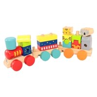 Đồ chơi - Khối tàu hỏa gỗ, Đồ chơi xe ô tô gỗ cho bé LF0042 - LEO & FRIENDS