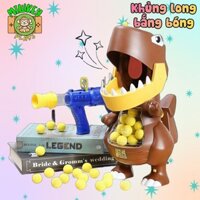 Đồ Chơi Khủng Long Bắn Bóng Hai S.úng Đối Kháng Có Âm Thanh Và Đèn Hiển Thị Số Điểm Dành Cho Bé