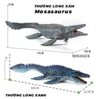 Đồ chơi Khủng long mô hình THƯƠNG LONG mosasaurus mosasaur xanh xám dinosaur size to jurassic park mồm cử động được