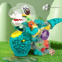 Đồ chơi khủng long phát sáng Aetherdecor có đèn nhựa trong suốt Xoay 360 độ Đồ chơi Robot khủng long điện cho trong nhà