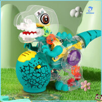 Đồ chơi khủng long phát sáng xoáy có đèn nhựa trong suốt Xoay 360 độ Đồ chơi Robot khủng long điện cho trong nhà