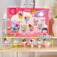 Đồ chơi làm kem mini DIY làm cốc kem kèm phụ kiện đa dạng cho bé phát triển sáng tạo tưởng tượng