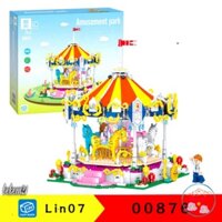 Đồ chơi lắp đặt cho bé quy mô xe chở kem, xe ngũ cốc xinh xẻo xinh đẹp đồ giải trí vòng đu quay xe ngựa 876