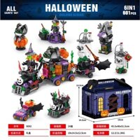 Đồ chơi lắp ghép 6in1 Halloween Tricky Magic, mô hình lắp ráp khối xây dựng Ngôi Nhà Ma Ám làm quà tặng cho các bé