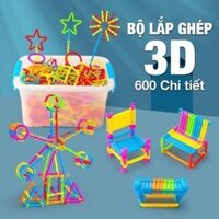 Đồ Chơi Lắp Ghép Hình Que Sáng Tạo 600 Chi Tiết- Xếp hình Que Diêm Sáng Tạo Bộ Lắp Ráp Tháo Lắp