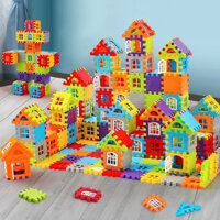 Đồ chơi lắp ghép khối xây dựng kiến trúc 210 chi tiết có cửa mở, bộ LEGO xây nhà giúp phát triển trí thông minh