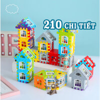 Đồ chơi lắp ghép kiến trúc cho bé, bộ 210 chi tiết lắp ghép khối xây dựng giúp phát triển trí thông minh