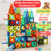 Đồ Chơi Lắp Ghép Nam Châm Ánh Sáng 109 Chi Tiết  Có Cầu Trượt Thả Bóng  Đồ Chơi Trí Tuệ shopsankiss