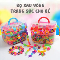 Đồ chơi lắp ghép, xâu hạt 550 chi tiết cho bé thoả sức sáng tạo, tập làm Bờm- Vòng Tay- Nhẫn và các đồ trang sức.
