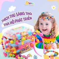 Đồ Chơi Lắp Ghép Xâu Hạt 550 Chi Tiết Sáng Tạo Trang Sức Nhiều Màu Sắc Nhựa ABS An Toàn Cho Bé